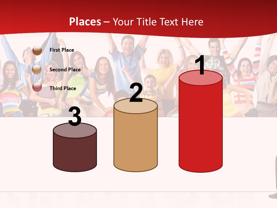 White Joyful Crowd PowerPoint Template