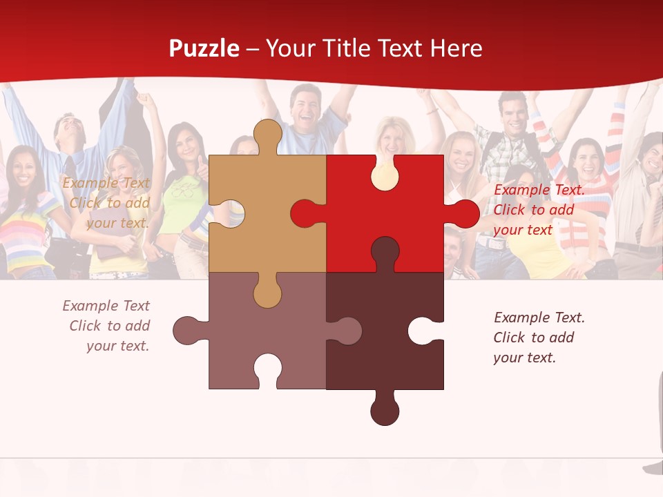 White Joyful Crowd PowerPoint Template