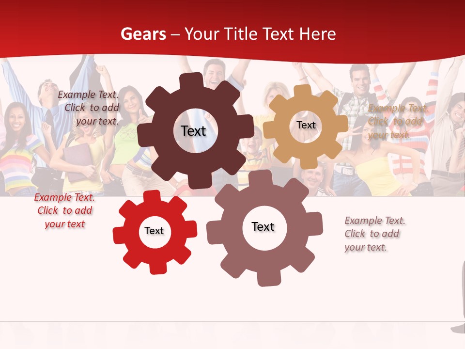 White Joyful Crowd PowerPoint Template