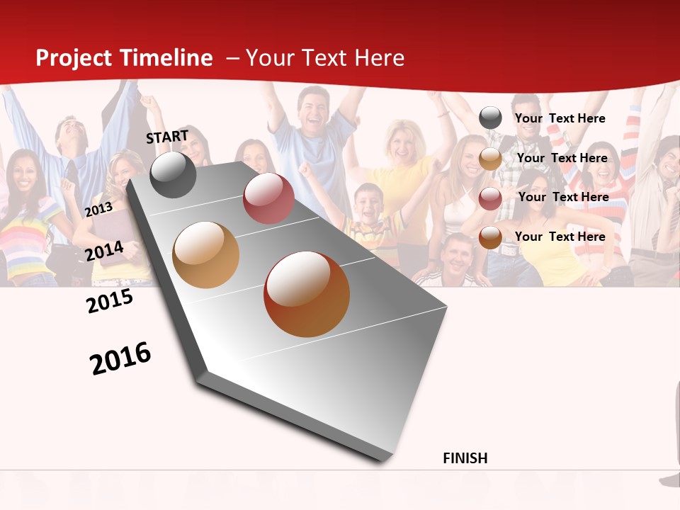 White Joyful Crowd PowerPoint Template