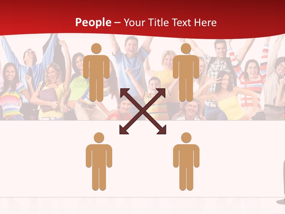 White Joyful Crowd PowerPoint Template