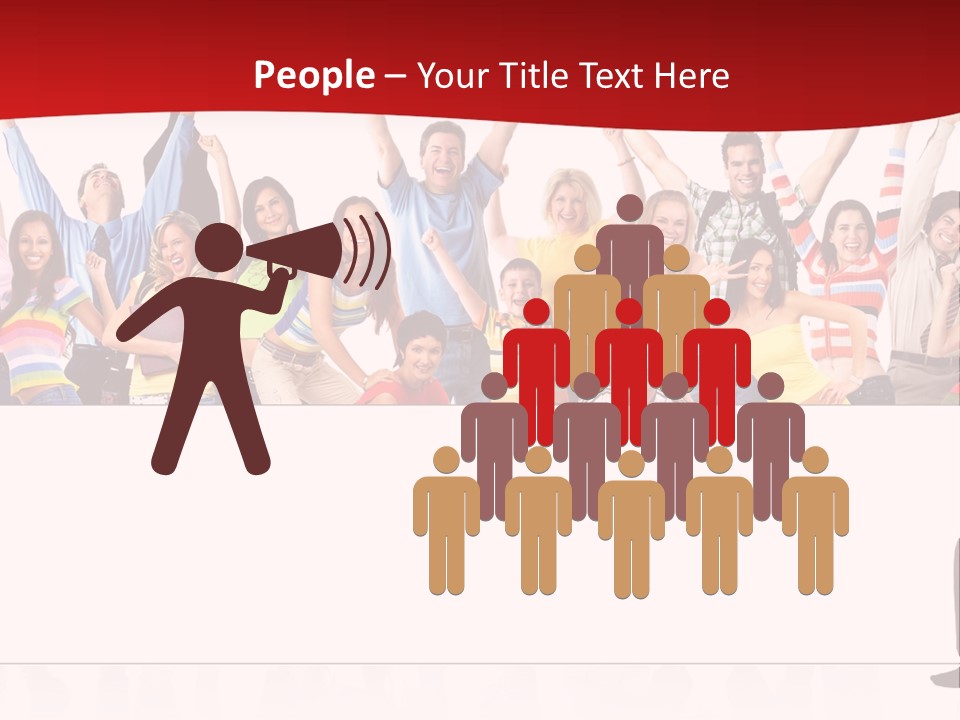 White Joyful Crowd PowerPoint Template