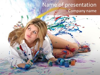 Young Fun Splatter PowerPoint Template