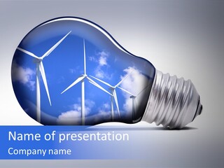 Windmill Sky Renewable PowerPoint Template