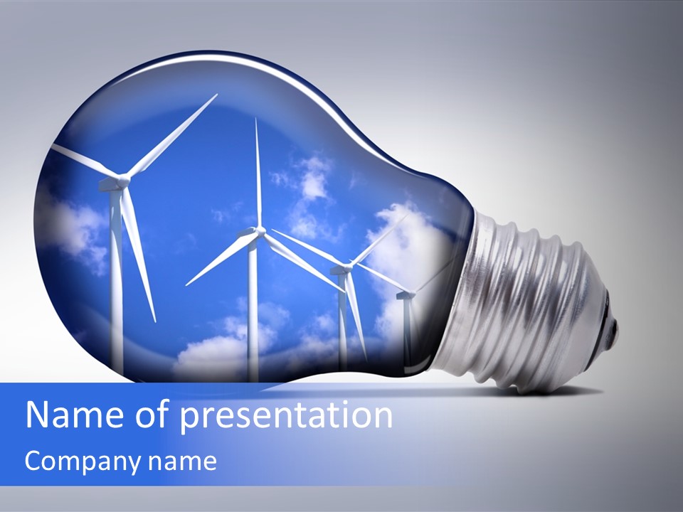 Windmill Sky Renewable PowerPoint Template