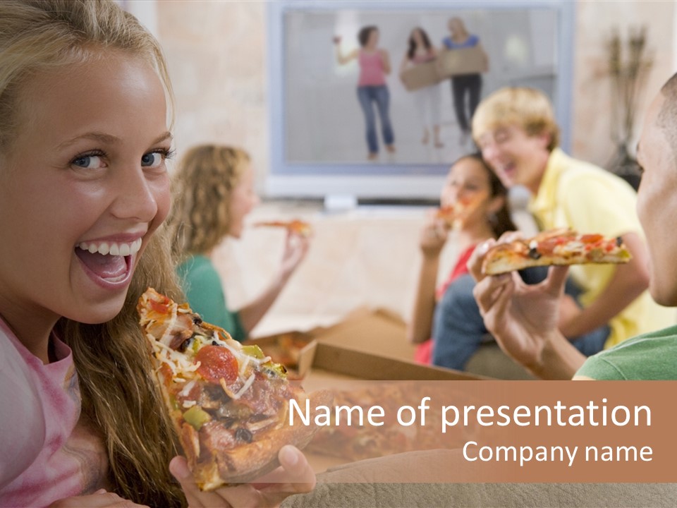 At Home Horizontal Friendship PowerPoint Template