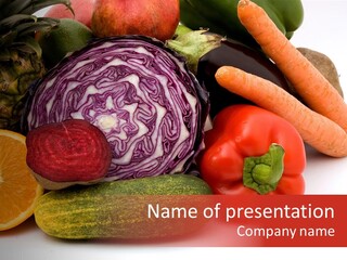 Cucumber Tangerine Food PowerPoint Template