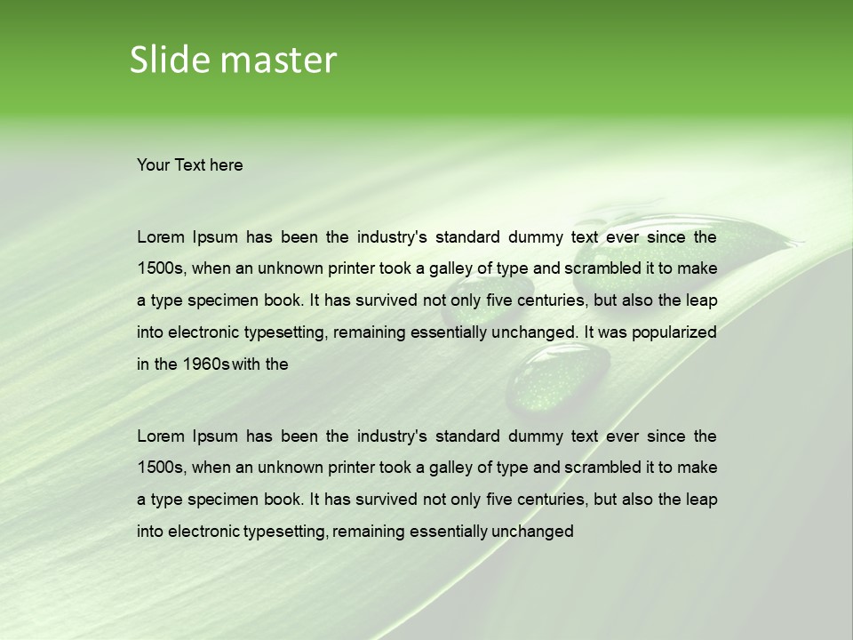 Botany Green Water PowerPoint Template