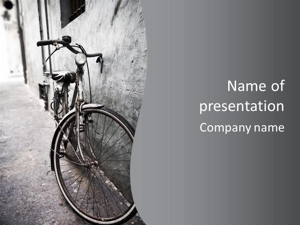 Stationary Contrast Bicycle PowerPoint Template