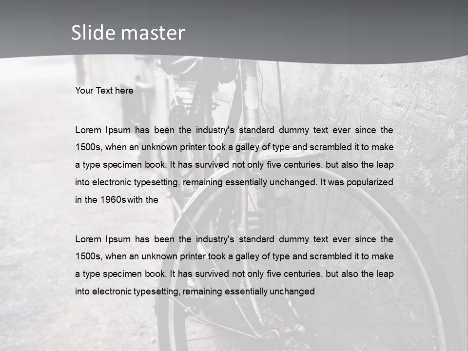 Stationary Contrast Bicycle PowerPoint Template