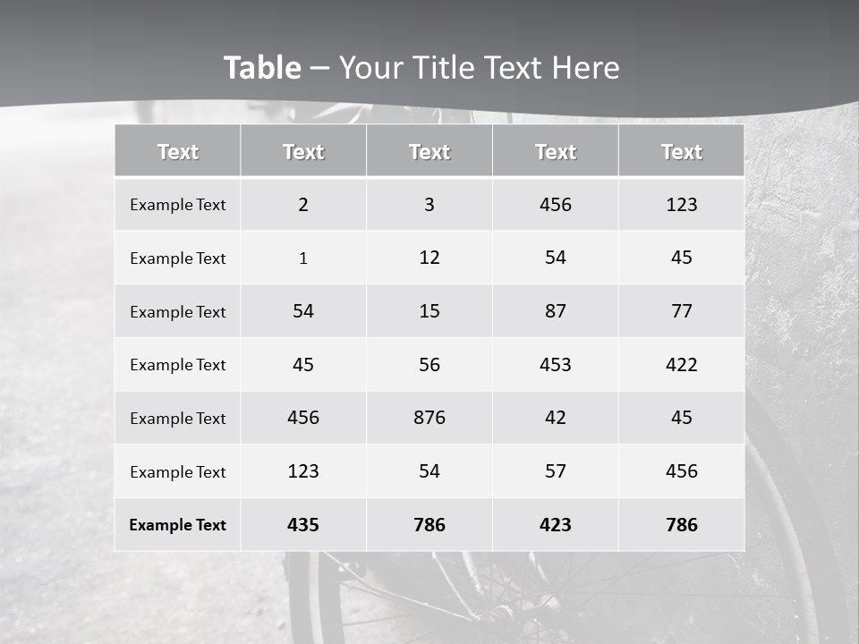 Stationary Contrast Bicycle PowerPoint Template