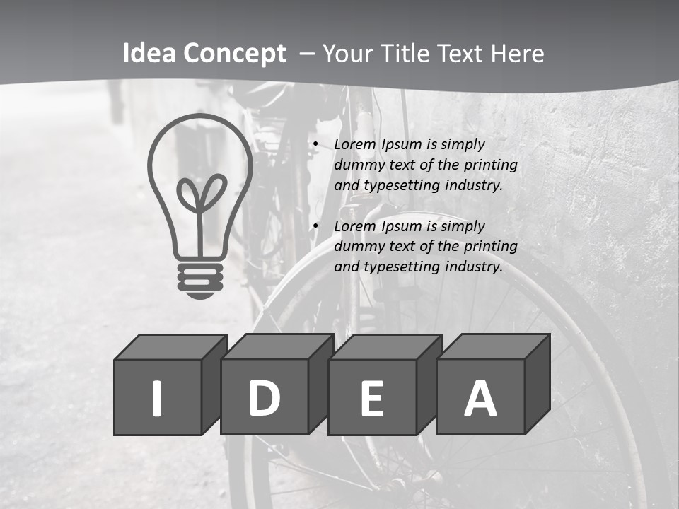 Stationary Contrast Bicycle PowerPoint Template
