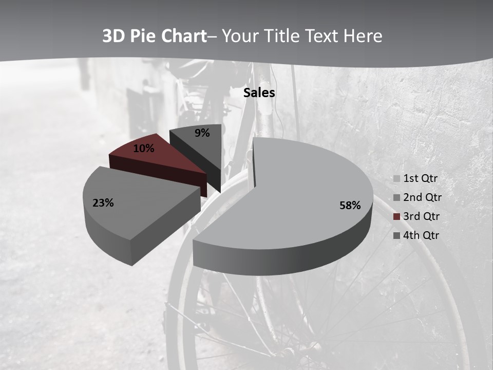 Stationary Contrast Bicycle PowerPoint Template