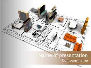 Plan Architect Furniture PowerPoint Template