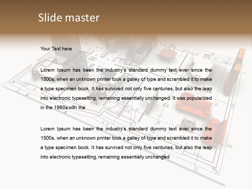 Plan Architect Furniture PowerPoint Template