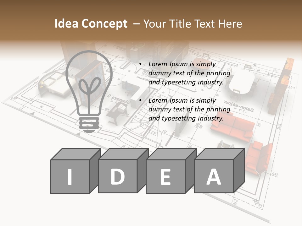 Plan Architect Furniture PowerPoint Template