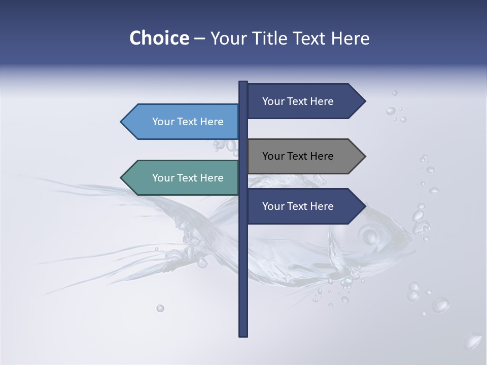 Bubble Unification Fish PowerPoint Template