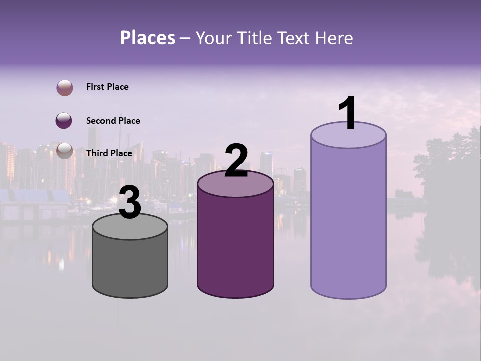 Marina Morning Night Ocean Office Park Port Reflection Clouds Cloudscape Skyscrapers PowerPoint Template