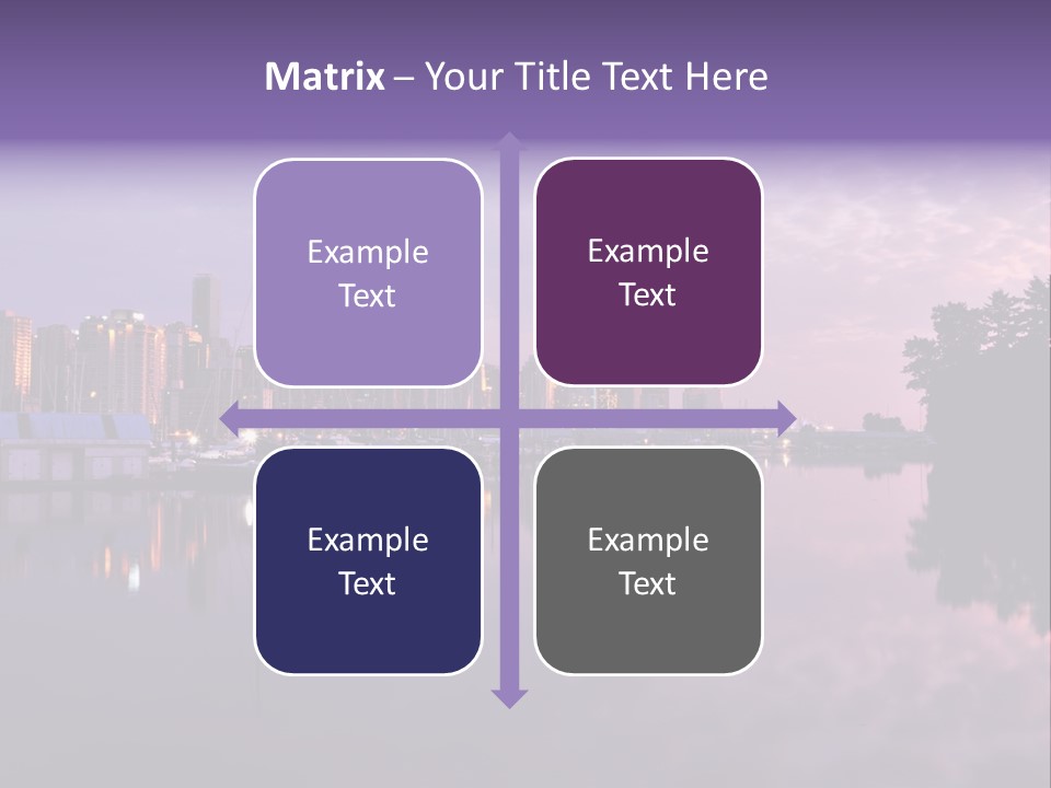 Marina Morning Night Ocean Office Park Port Reflection Clouds Cloudscape Skyscrapers PowerPoint Template