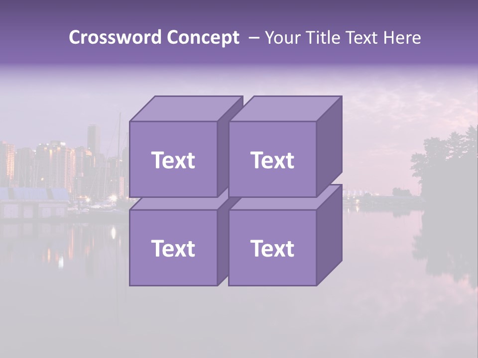 Marina Morning Night Ocean Office Park Port Reflection Clouds Cloudscape Skyscrapers PowerPoint Template