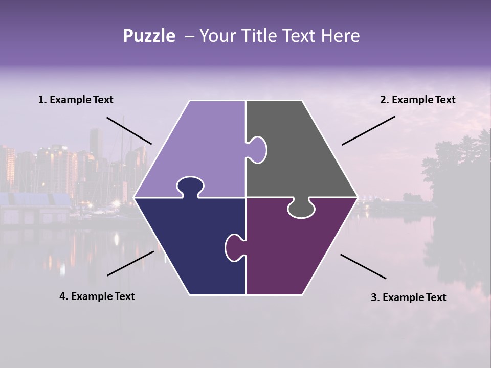 Marina Morning Night Ocean Office Park Port Reflection Clouds Cloudscape Skyscrapers PowerPoint Template