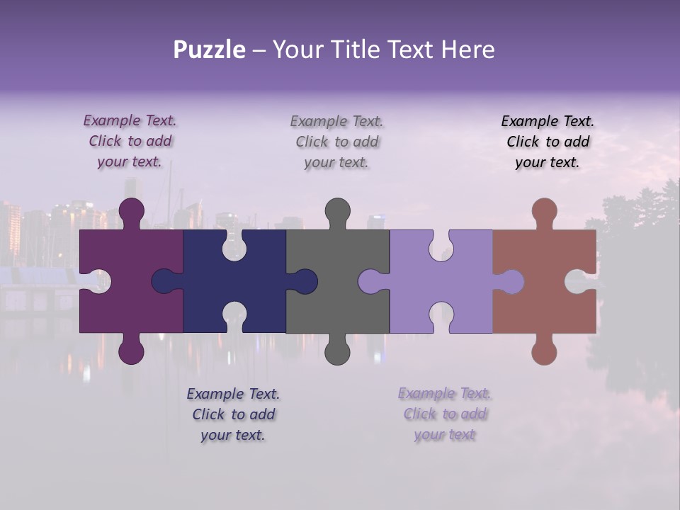 Marina Morning Night Ocean Office Park Port Reflection Clouds Cloudscape Skyscrapers PowerPoint Template