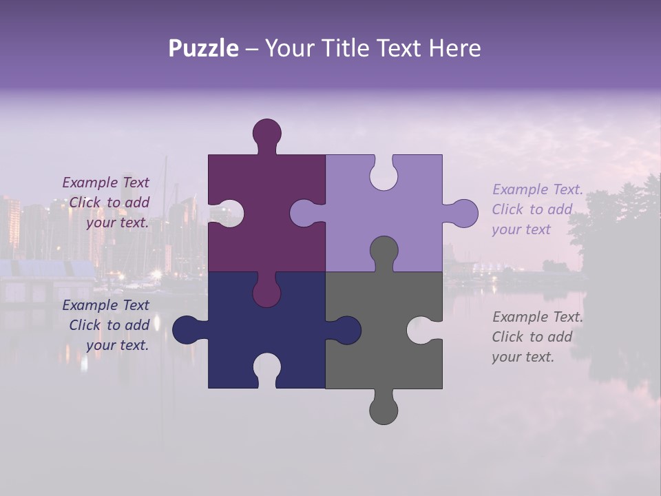 Marina Morning Night Ocean Office Park Port Reflection Clouds Cloudscape Skyscrapers PowerPoint Template