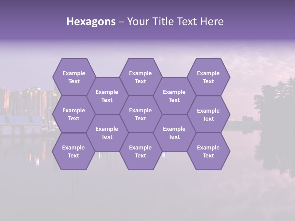 Marina Morning Night Ocean Office Park Port Reflection Clouds Cloudscape Skyscrapers PowerPoint Template