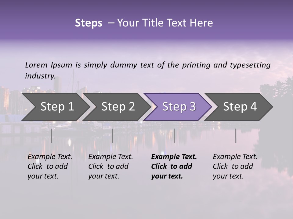 Marina Morning Night Ocean Office Park Port Reflection Clouds Cloudscape Skyscrapers PowerPoint Template