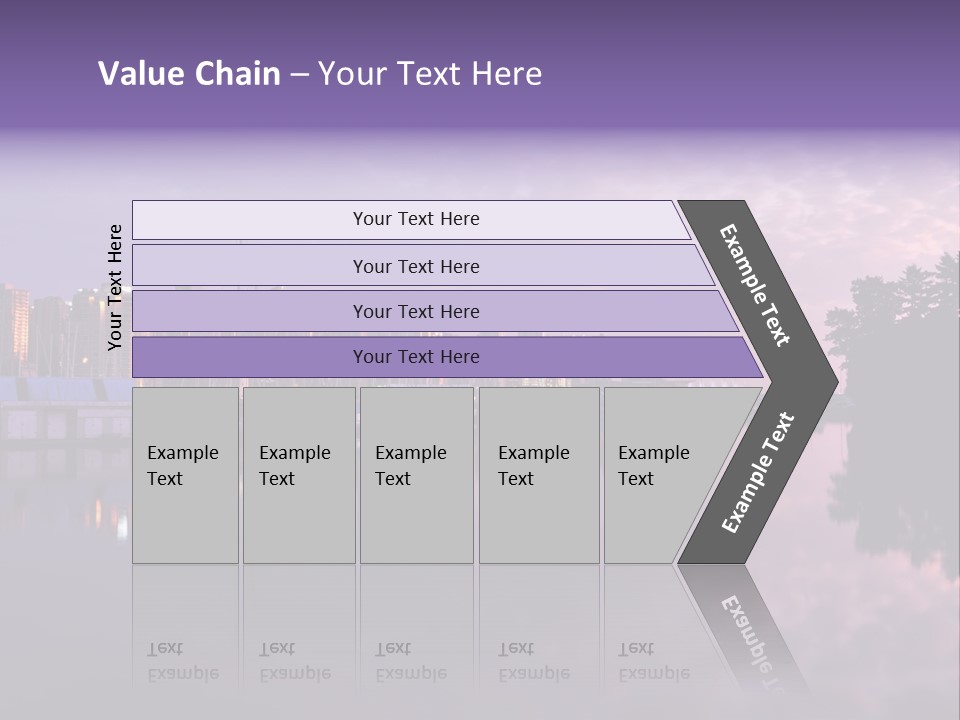 Marina Morning Night Ocean Office Park Port Reflection Clouds Cloudscape Skyscrapers PowerPoint Template