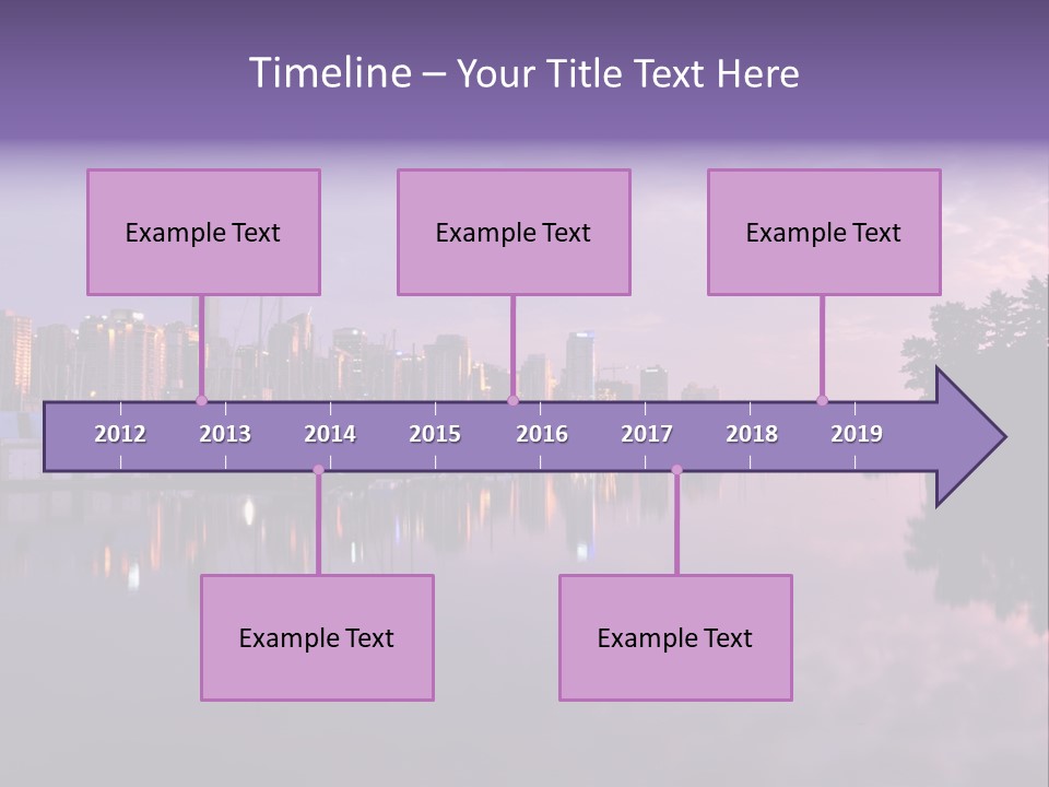Marina Morning Night Ocean Office Park Port Reflection Clouds Cloudscape Skyscrapers PowerPoint Template