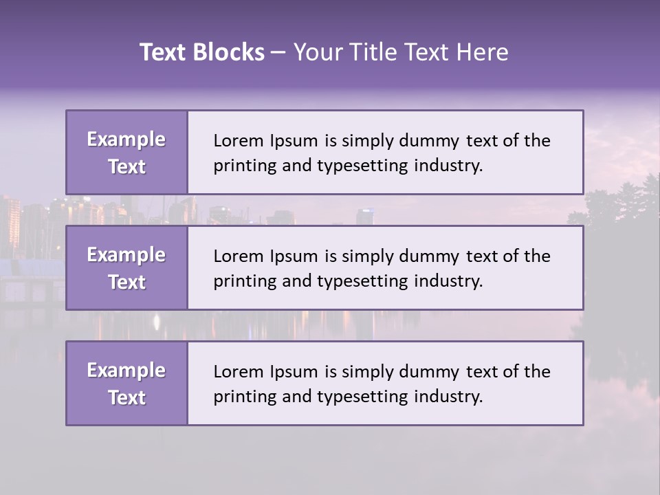 Marina Morning Night Ocean Office Park Port Reflection Clouds Cloudscape Skyscrapers PowerPoint Template