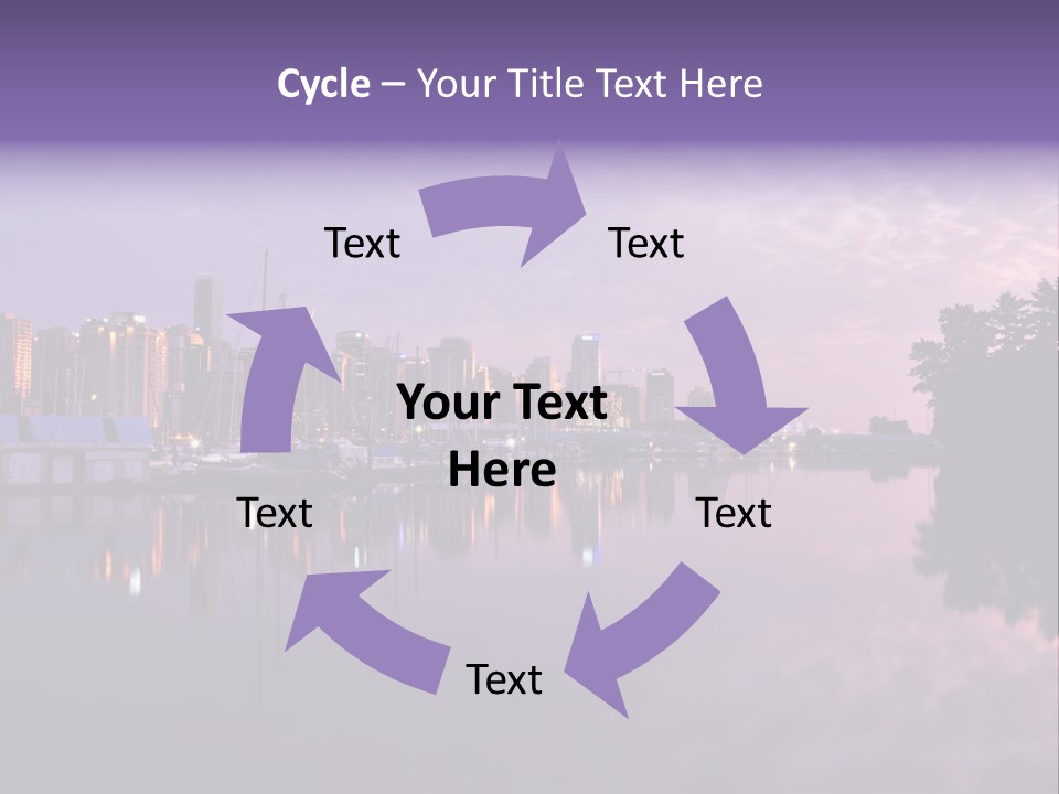 Marina Morning Night Ocean Office Park Port Reflection Clouds Cloudscape Skyscrapers PowerPoint Template