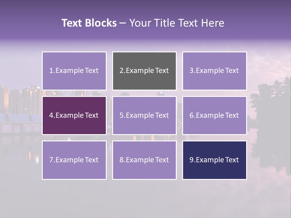 Marina Morning Night Ocean Office Park Port Reflection Clouds Cloudscape Skyscrapers PowerPoint Template