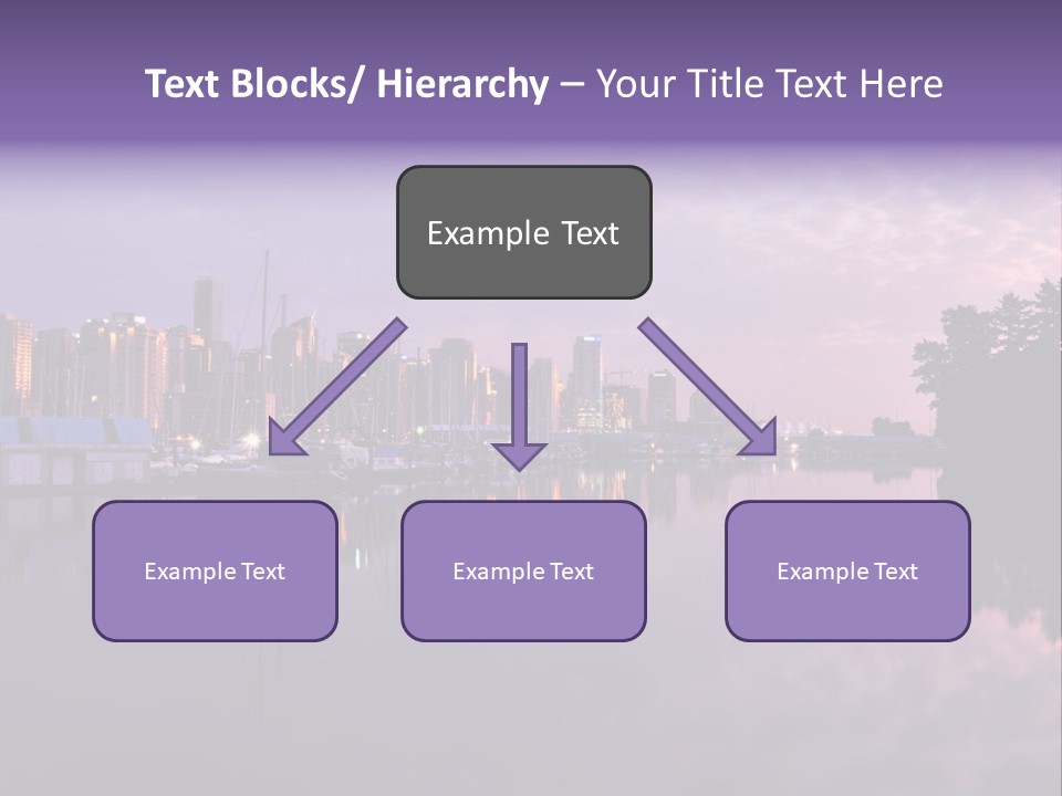 Marina Morning Night Ocean Office Park Port Reflection Clouds Cloudscape Skyscrapers PowerPoint Template