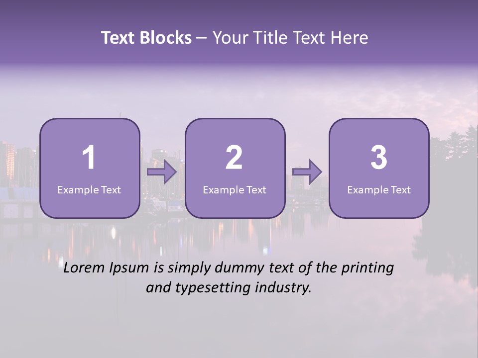 Marina Morning Night Ocean Office Park Port Reflection Clouds Cloudscape Skyscrapers PowerPoint Template