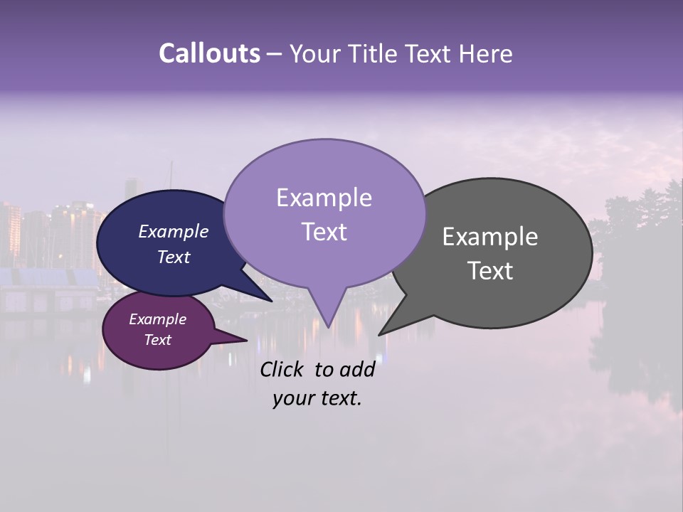 Marina Morning Night Ocean Office Park Port Reflection Clouds Cloudscape Skyscrapers PowerPoint Template