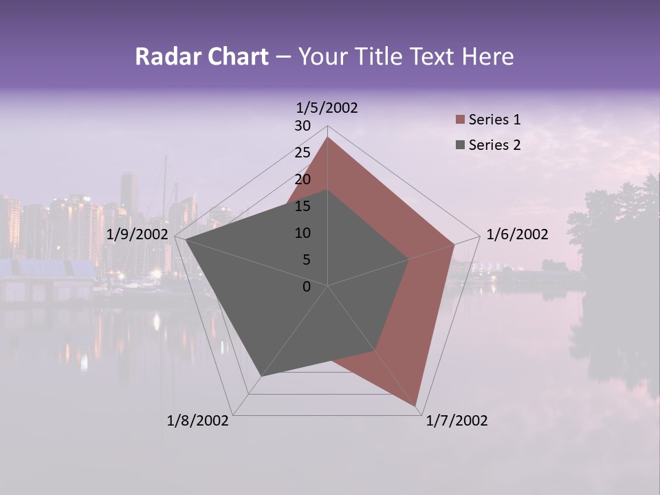Marina Morning Night Ocean Office Park Port Reflection Clouds Cloudscape Skyscrapers PowerPoint Template