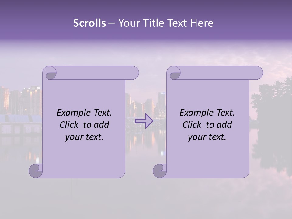 Marina Morning Night Ocean Office Park Port Reflection Clouds Cloudscape Skyscrapers PowerPoint Template