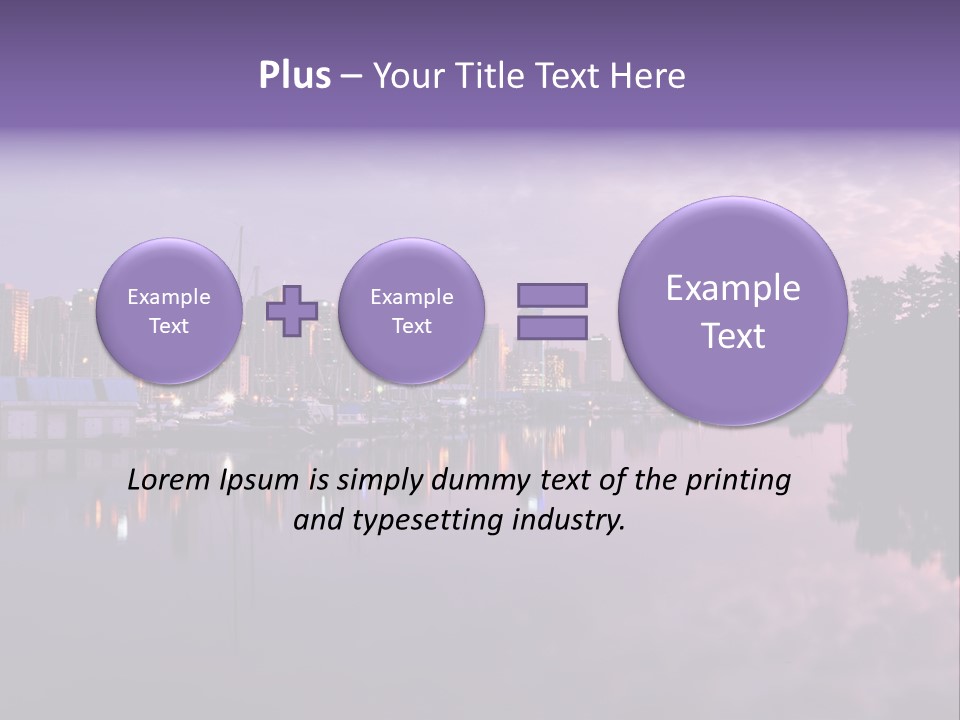 Marina Morning Night Ocean Office Park Port Reflection Clouds Cloudscape Skyscrapers PowerPoint Template