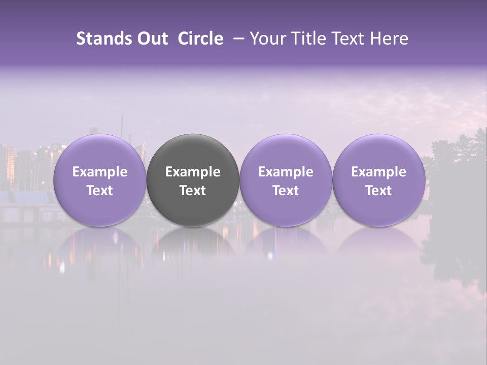 Marina Morning Night Ocean Office Park Port Reflection Clouds Cloudscape Skyscrapers PowerPoint Template