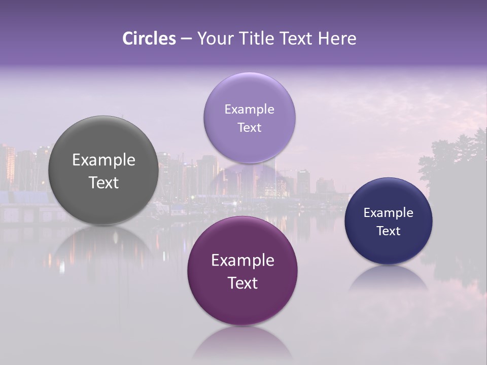 Marina Morning Night Ocean Office Park Port Reflection Clouds Cloudscape Skyscrapers PowerPoint Template