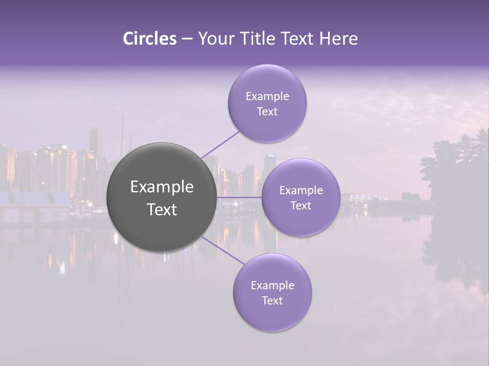 Marina Morning Night Ocean Office Park Port Reflection Clouds Cloudscape Skyscrapers PowerPoint Template