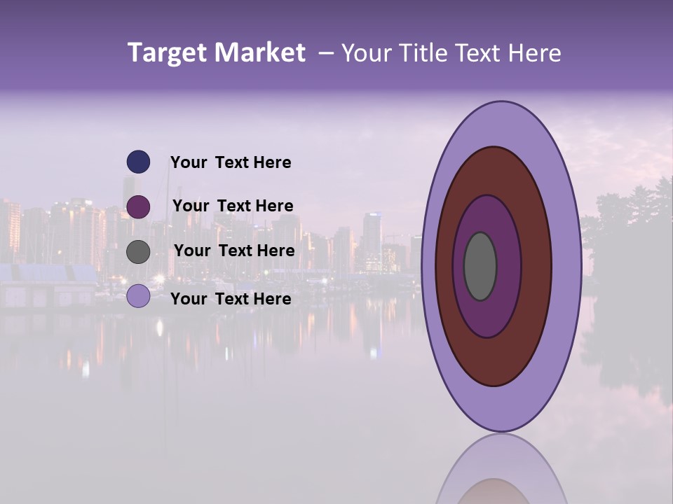 Marina Morning Night Ocean Office Park Port Reflection Clouds Cloudscape Skyscrapers PowerPoint Template