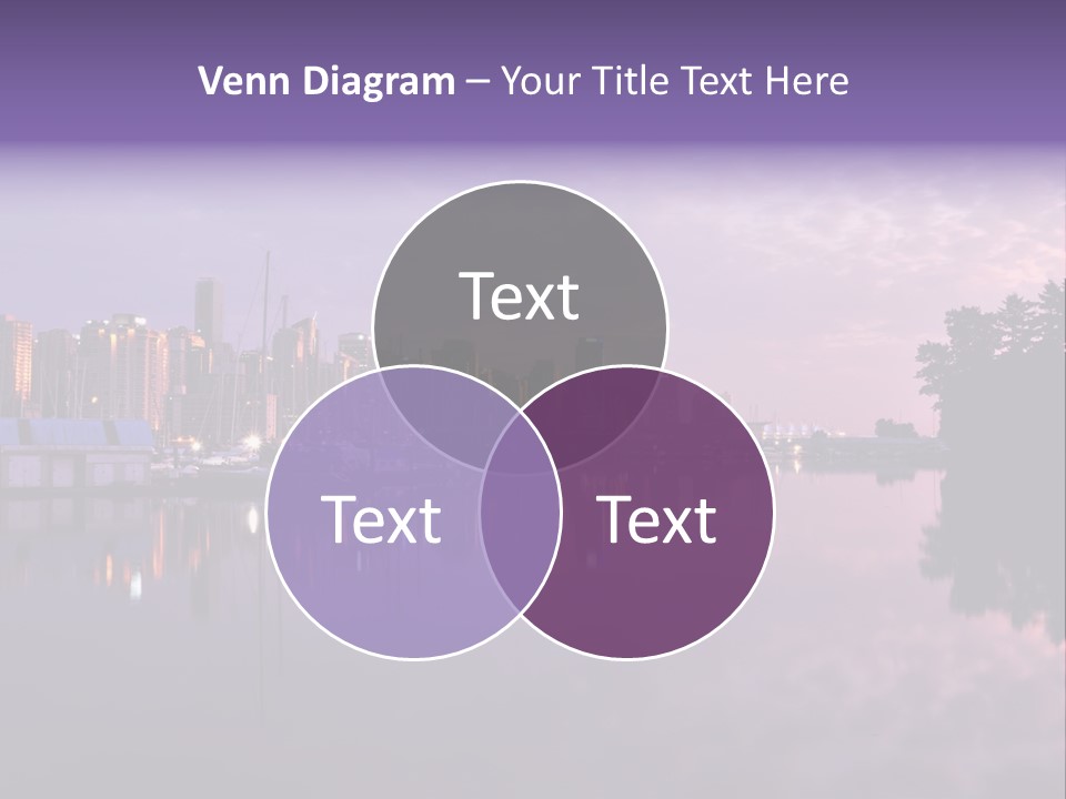 Marina Morning Night Ocean Office Park Port Reflection Clouds Cloudscape Skyscrapers PowerPoint Template