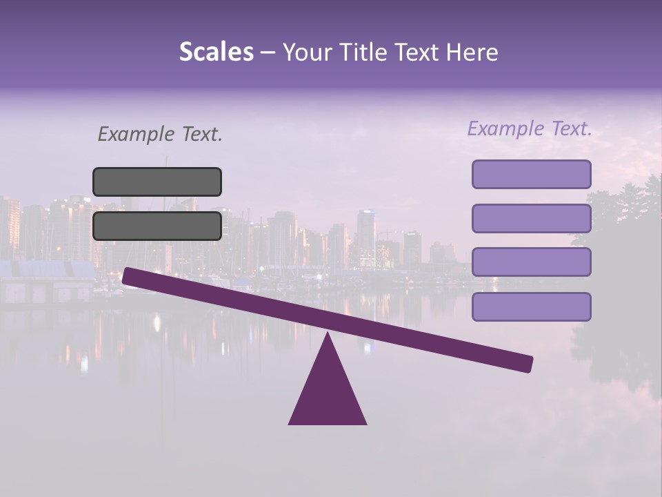 Marina Morning Night Ocean Office Park Port Reflection Clouds Cloudscape Skyscrapers PowerPoint Template