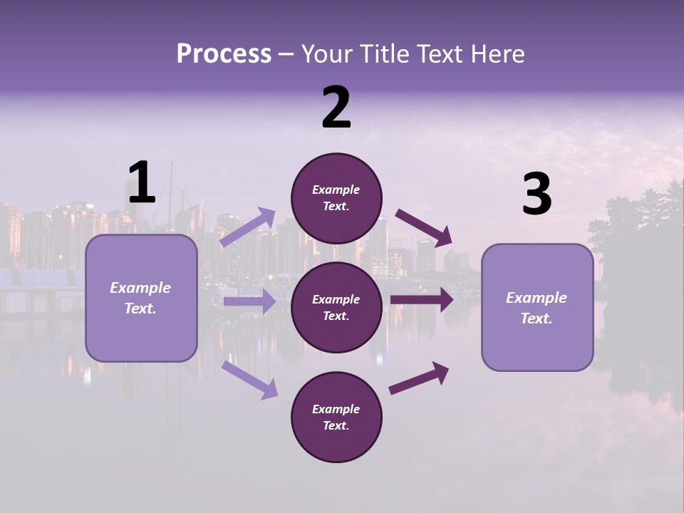 Marina Morning Night Ocean Office Park Port Reflection Clouds Cloudscape Skyscrapers PowerPoint Template