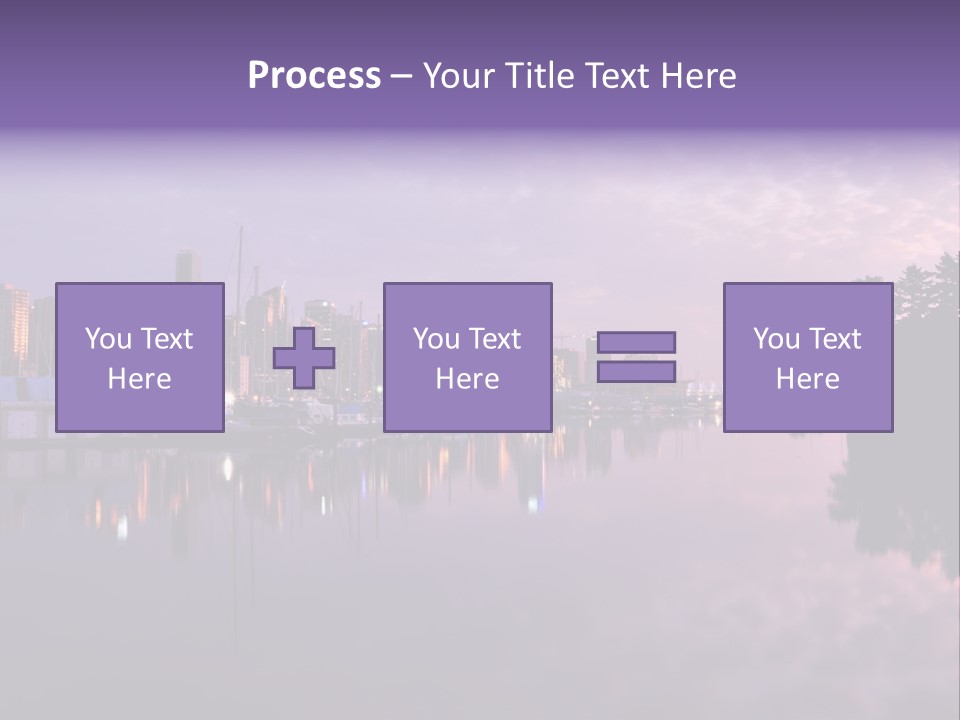 Marina Morning Night Ocean Office Park Port Reflection Clouds Cloudscape Skyscrapers PowerPoint Template