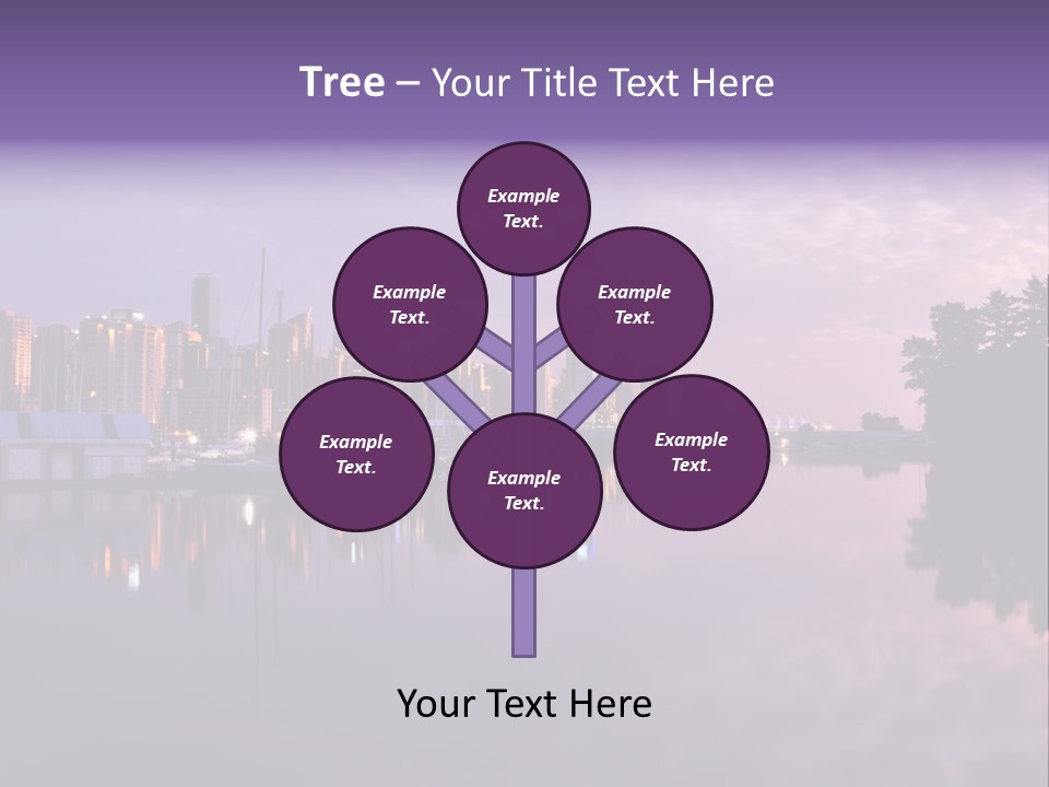 Marina Morning Night Ocean Office Park Port Reflection Clouds Cloudscape Skyscrapers PowerPoint Template