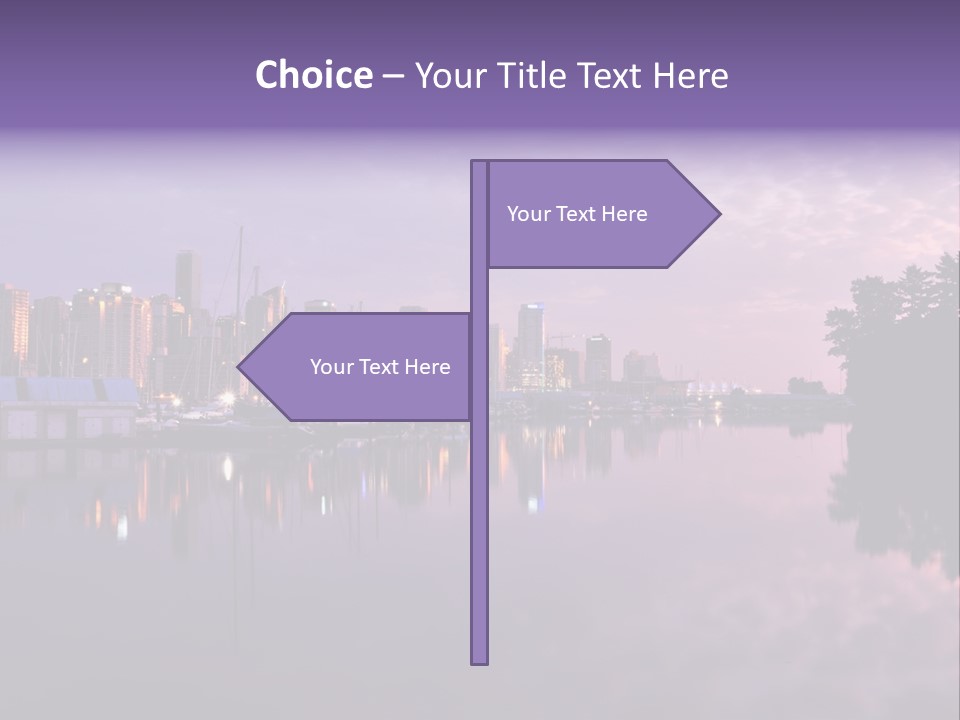 Marina Morning Night Ocean Office Park Port Reflection Clouds Cloudscape Skyscrapers PowerPoint Template